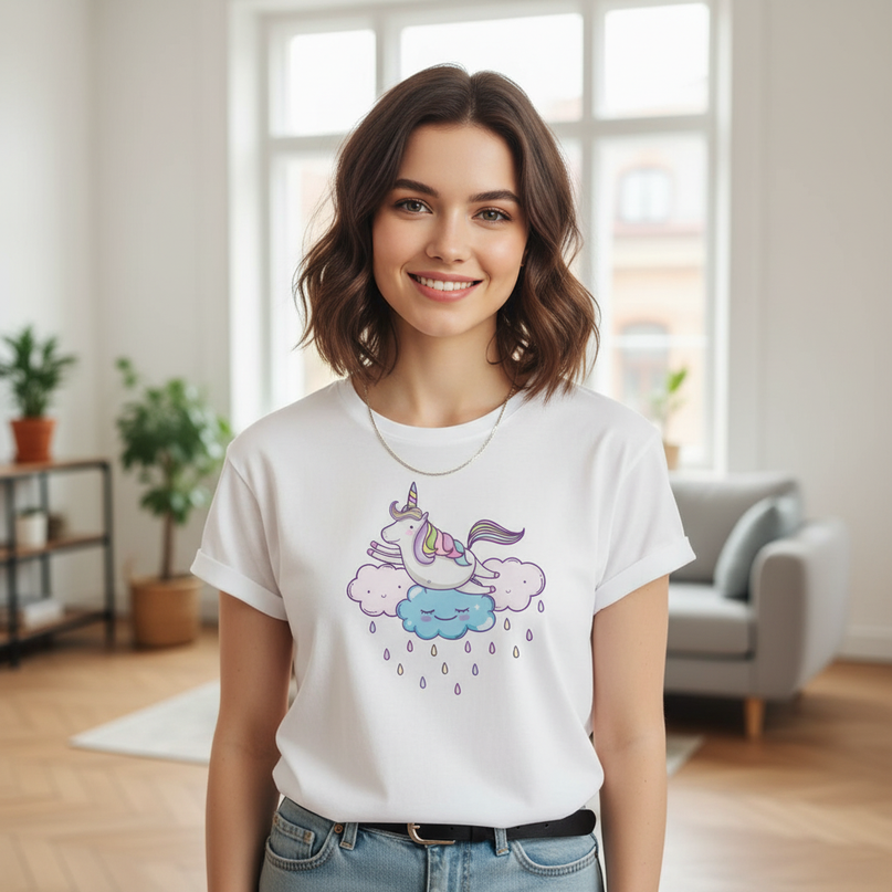 dark purple unicorn shirt - lifestyle