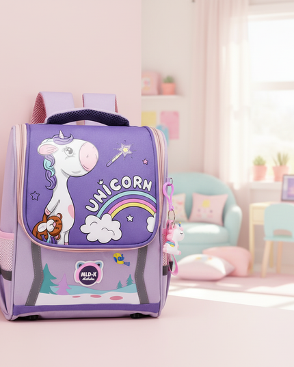 dark purple unicorn waterproof bag backpack - lifestyle