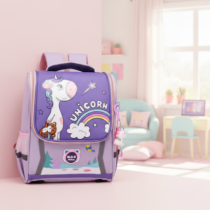 dark purple unicorn waterproof bag backpack - lifestyle