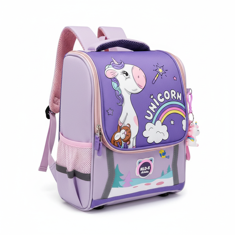 dark purple unicorn waterproof bag backpack - white-bg