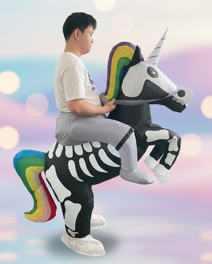 dark unicorn inflatable costume - lifestyle