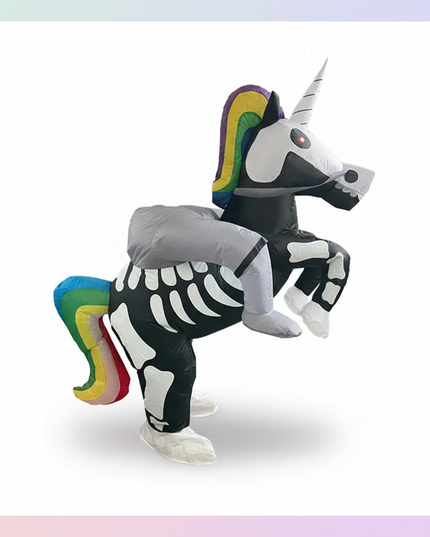 dark unicorn inflatable costume - white-bg