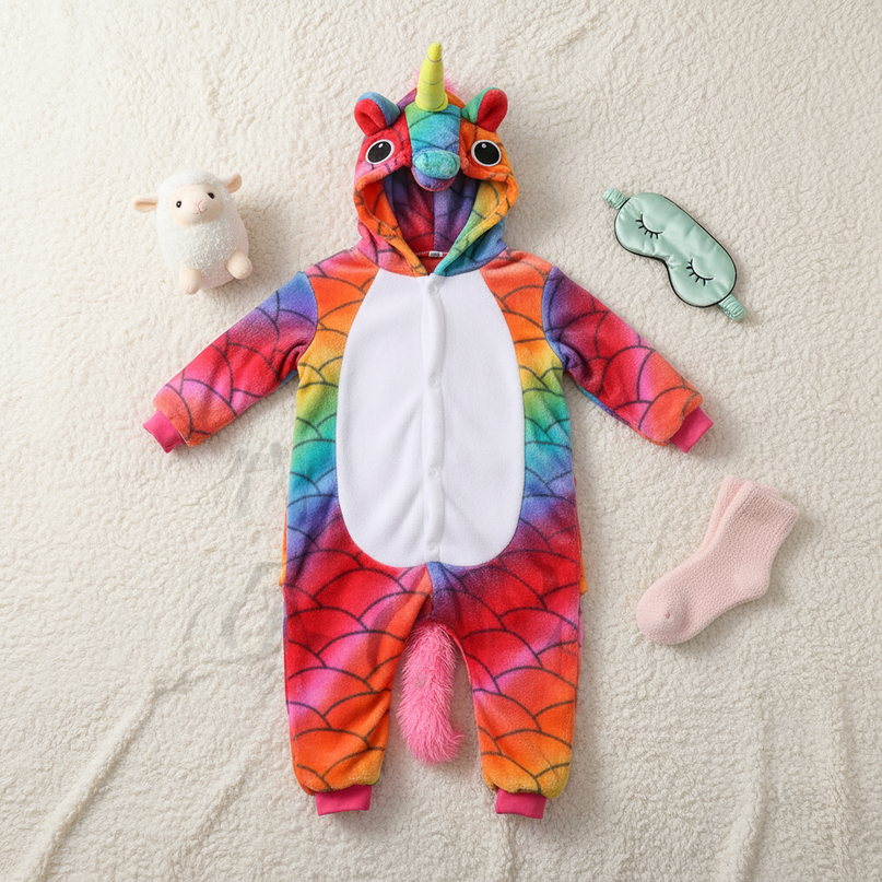 dark unicorn onesie - flat-lay