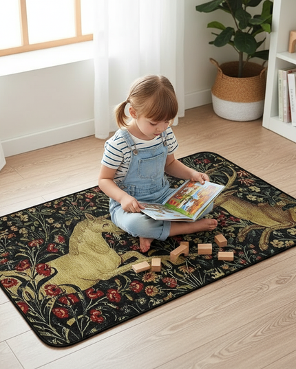 dark unicorn rug - in-use