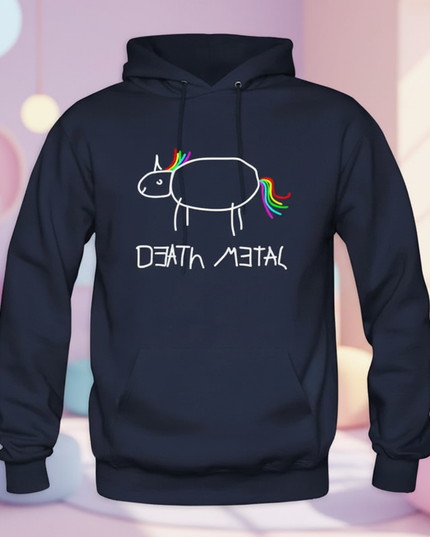 death metal rainbow unicorn hoodie - lifestyle