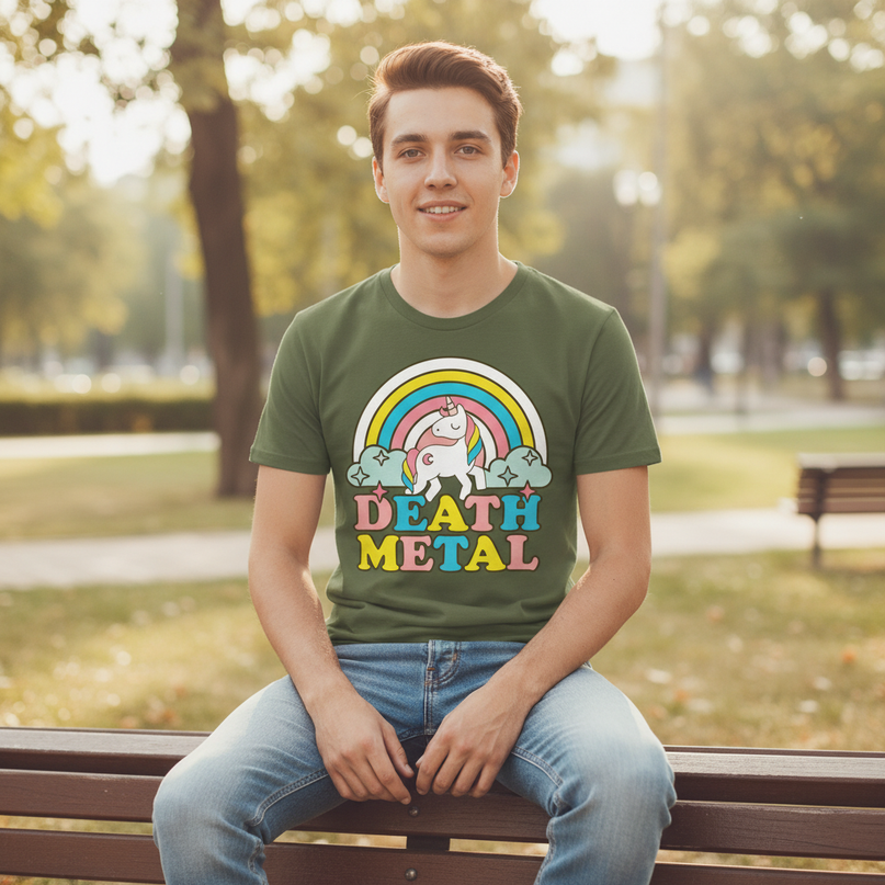 death metal unicorn t shirt - lifestyle