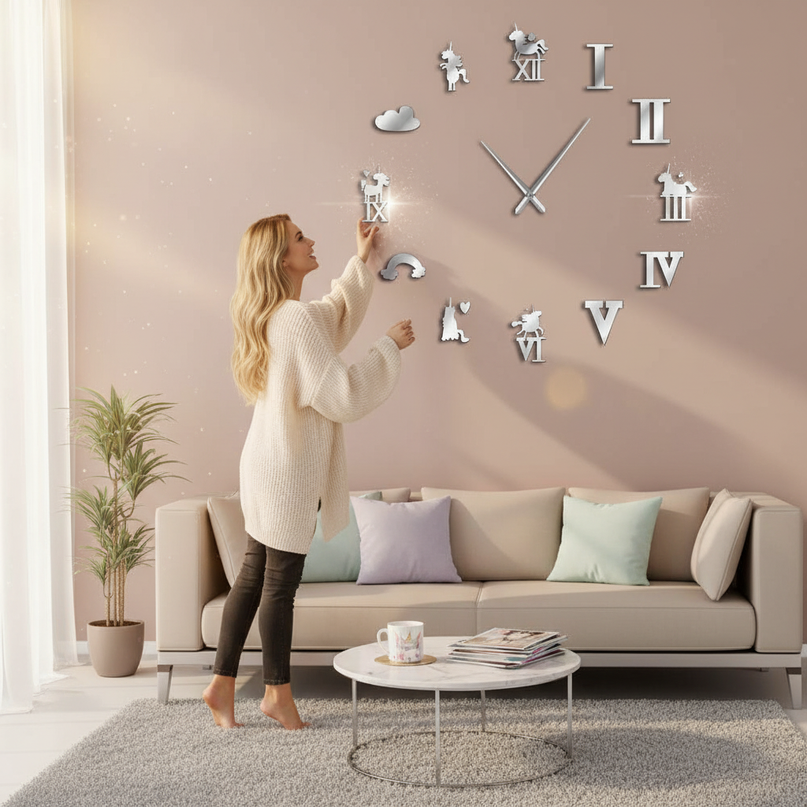 design unicorn clock - in-use