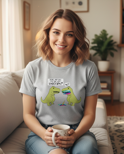 dinosaur ate unicorn shirt - lifestyle