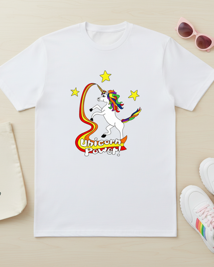 dinosaur unicorn shirt - flat-lay
