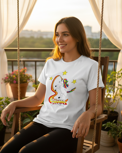 dinosaur unicorn shirt - in-use