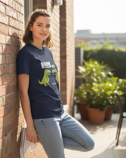 dinosaur vs unicorn shirt - lifestyle