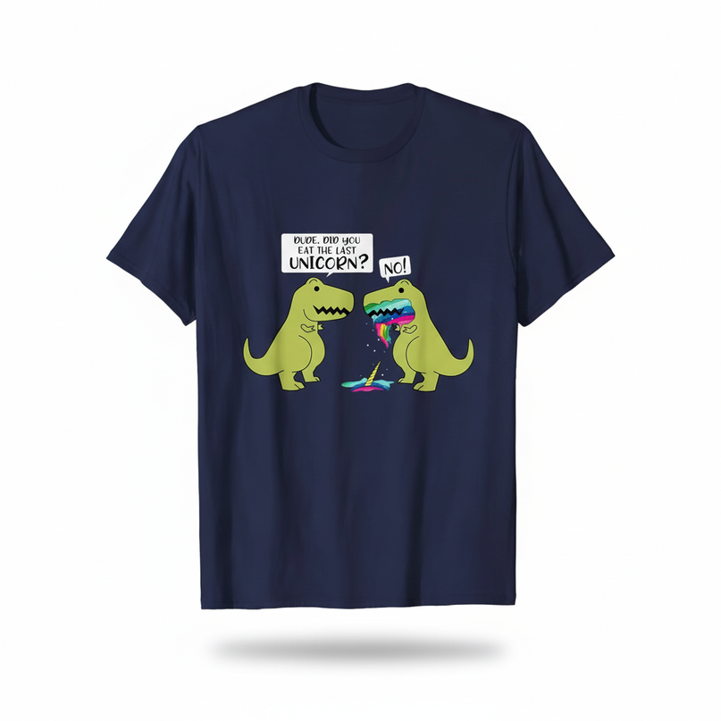 dinosaur vs unicorn shirt - white-bg