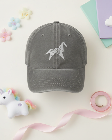 distressed unicorn cap - flat-lay