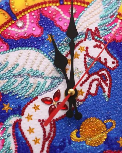 diy unicorn clock - detail