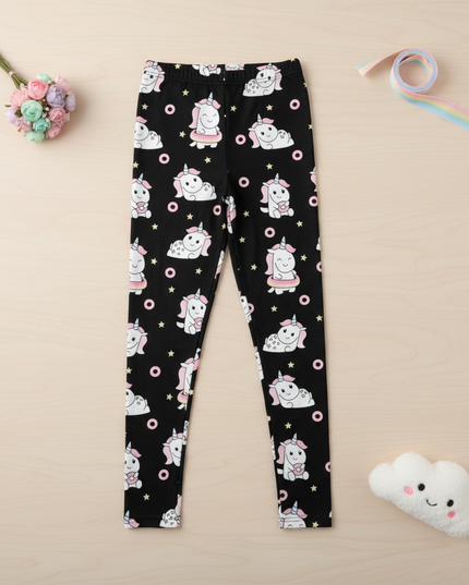 donuts unicorn leggings - flat-lay
