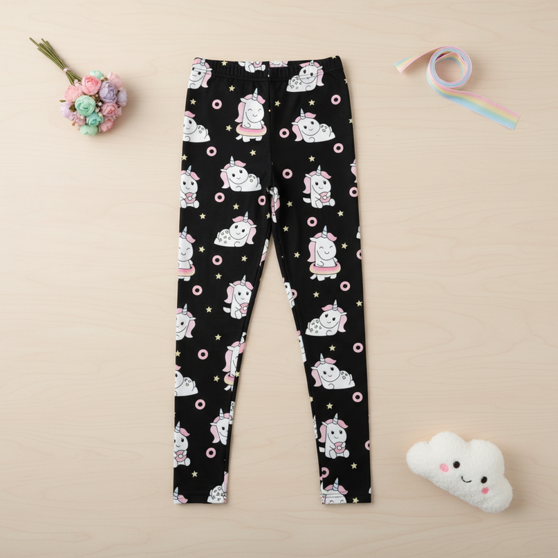 donuts unicorn leggings - flat-lay