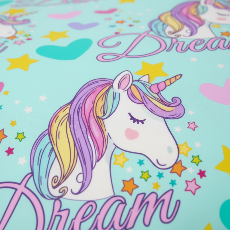 dream heart mint unicorn bedding - detail
