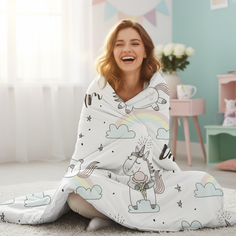 dream unicorn bedding - in-use