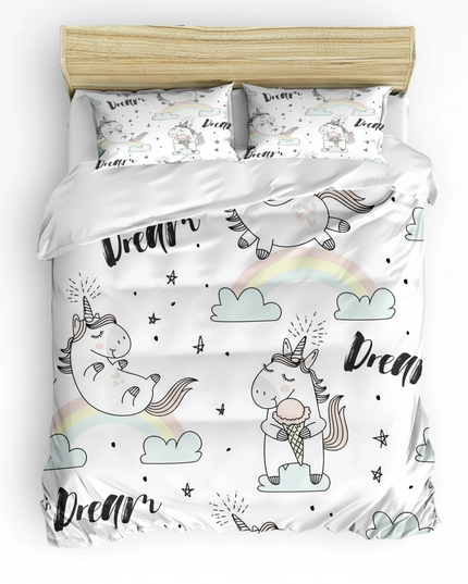 dream unicorn bedding - white-bg