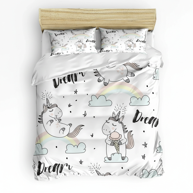 dream unicorn bedding - white-bg