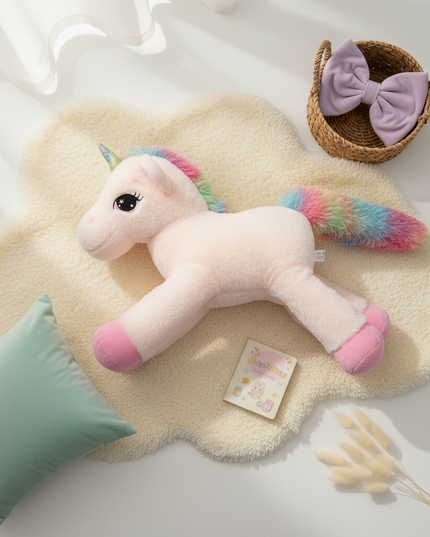 dreamy rainbow unicorn plush doll - flat-lay