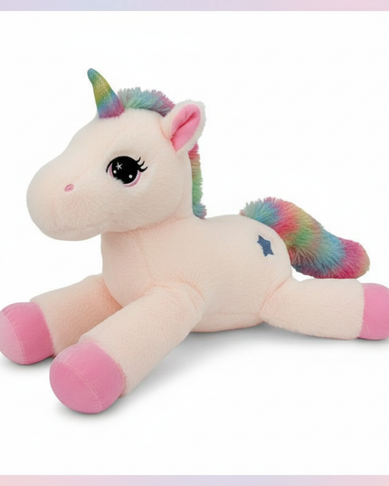 dreamy rainbow unicorn plush doll - white-bg