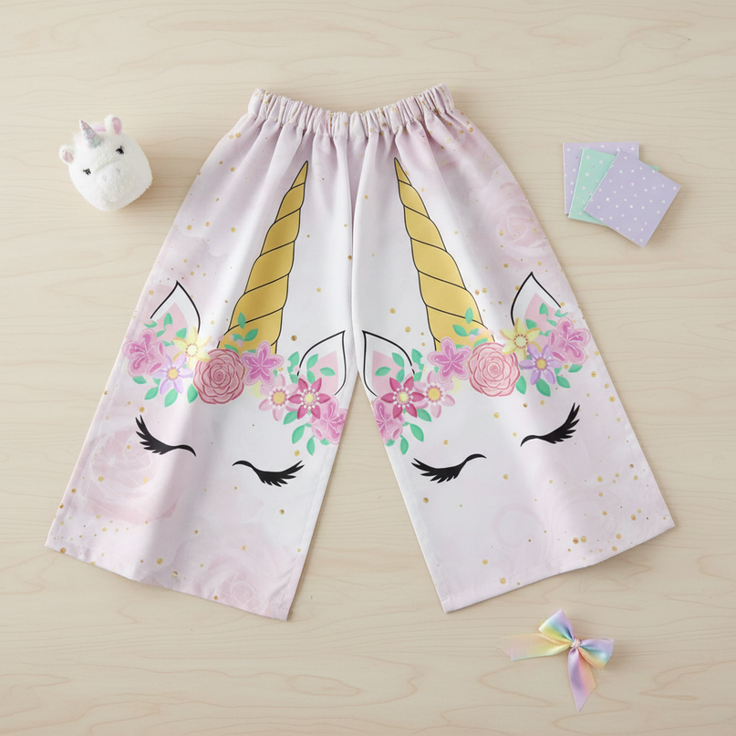 dreamy unicorn curtains - flat-lay