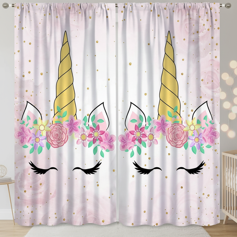 dreamy unicorn curtains - lifestyle