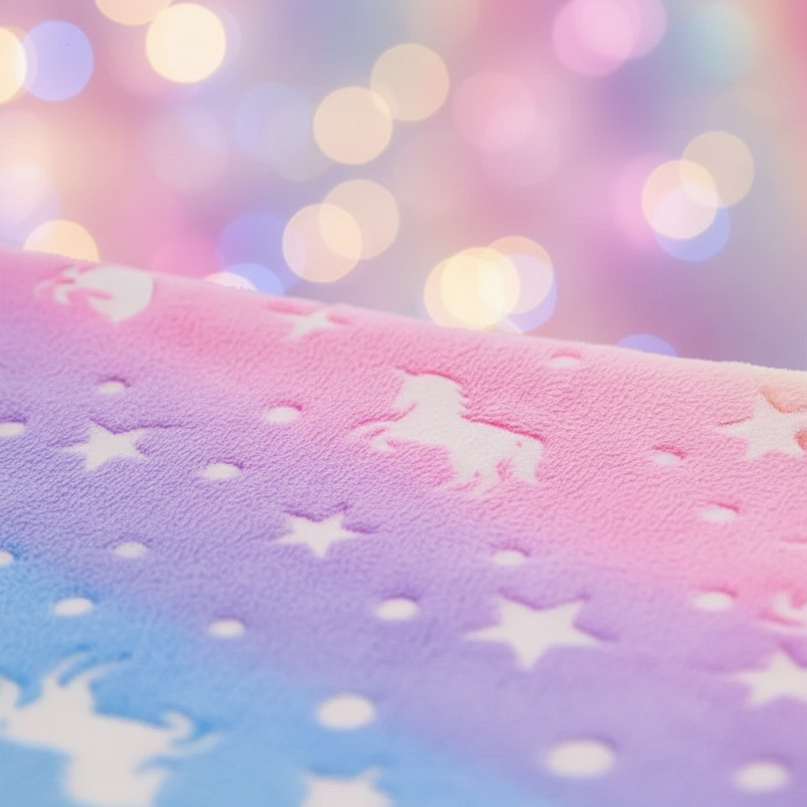 dreamy unicorn flannel blanket - detail