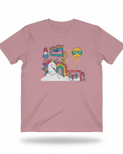 dusty pink unicorn shirt - white-bg