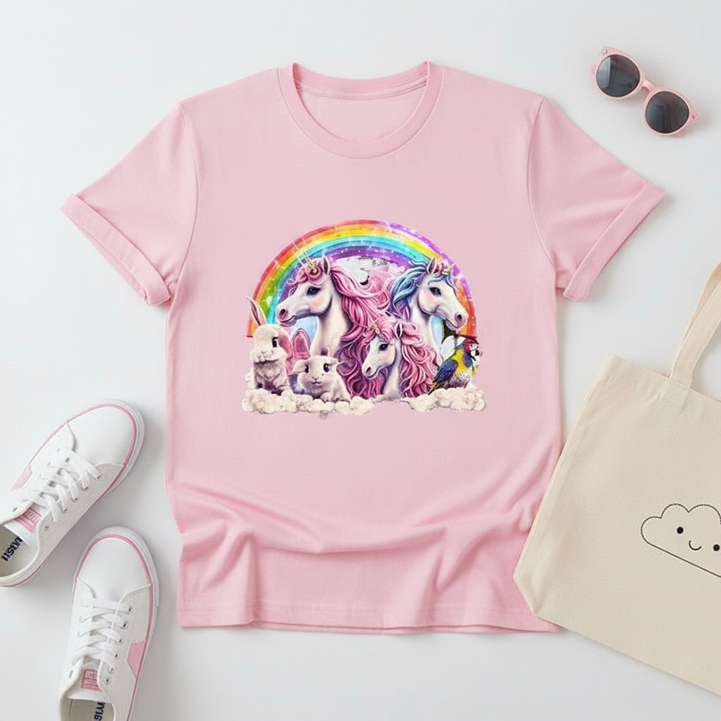 easter unicorn shirt - flat-lay