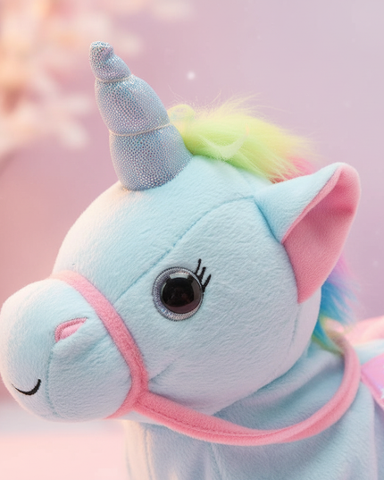 electric unicorn stuffed animal - detail