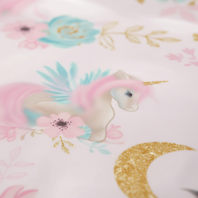 elegant unicorn bedding - detail