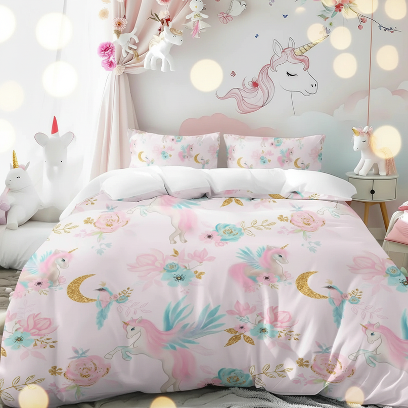 elegant unicorn bedding - lifestyle