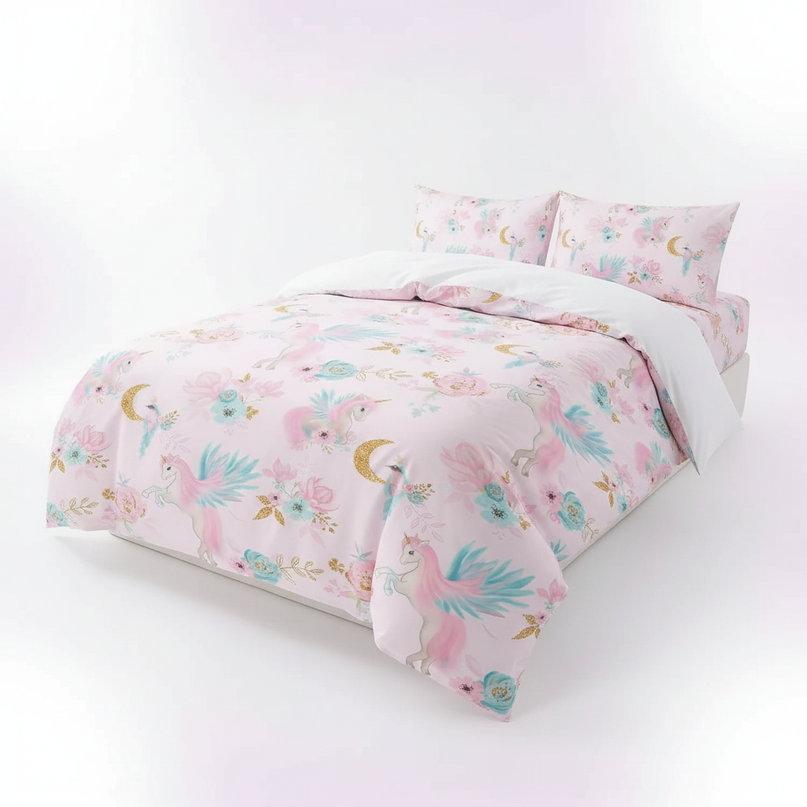 elegant unicorn bedding - white-bg