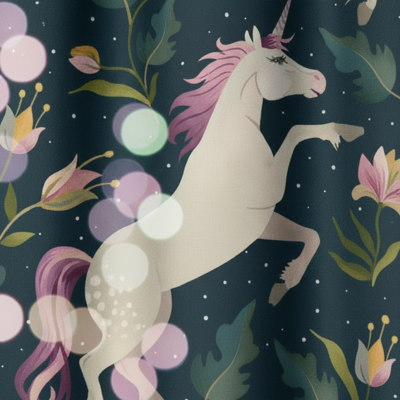 elegant unicorn curtains - detail