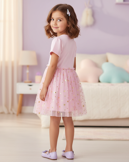 embroidered unicorn casual dress girls - back