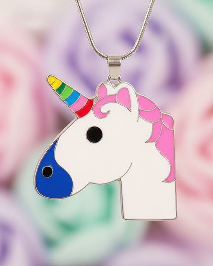 emoji unicorn necklace - detail
