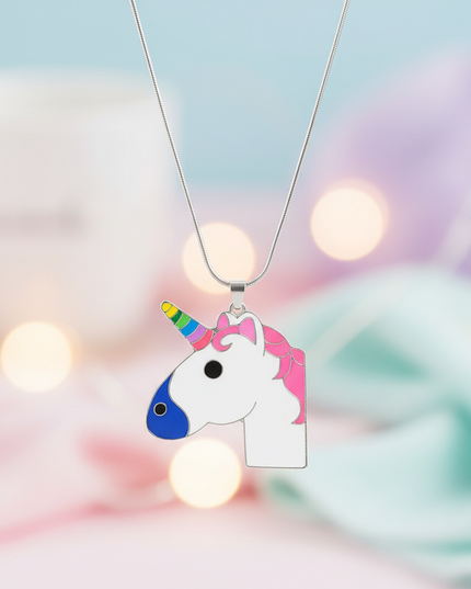 emoji unicorn necklace - lifestyle