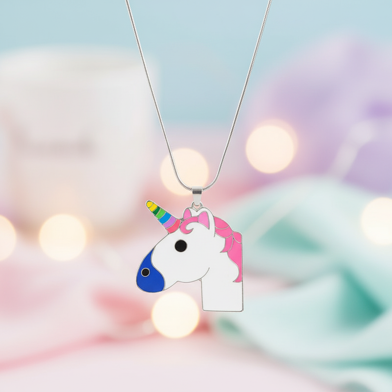 emoji unicorn necklace - lifestyle