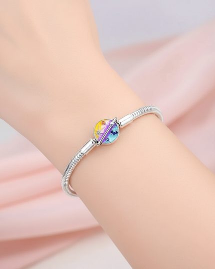 enamel unicorn bracelet - in-use