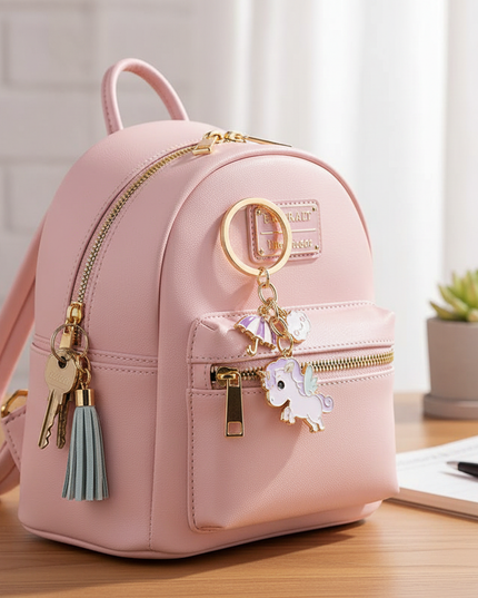 enamel unicorn keychain - lifestyle