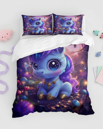 enchanted baby unicorn bedding - flat-lay