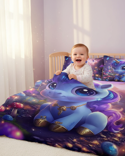 enchanted baby unicorn bedding - in-use
