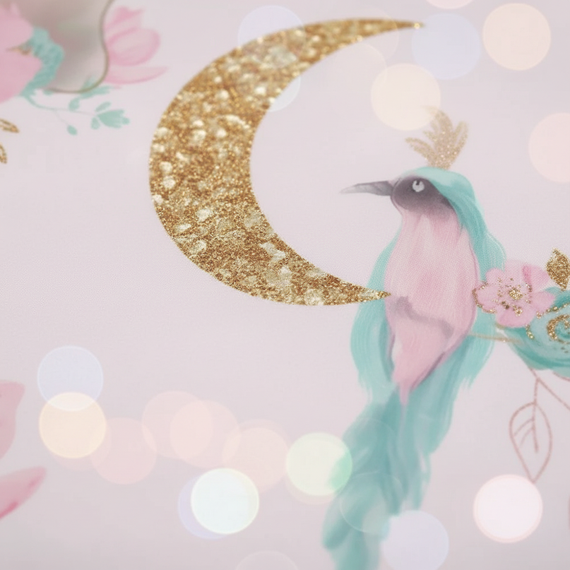 enchanted floral unicorn bedding - detail