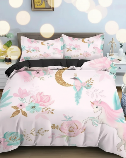 enchanted floral unicorn bedding - lifestyle