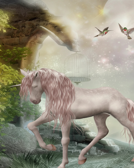 enchanted forest unicorn bedding - detail