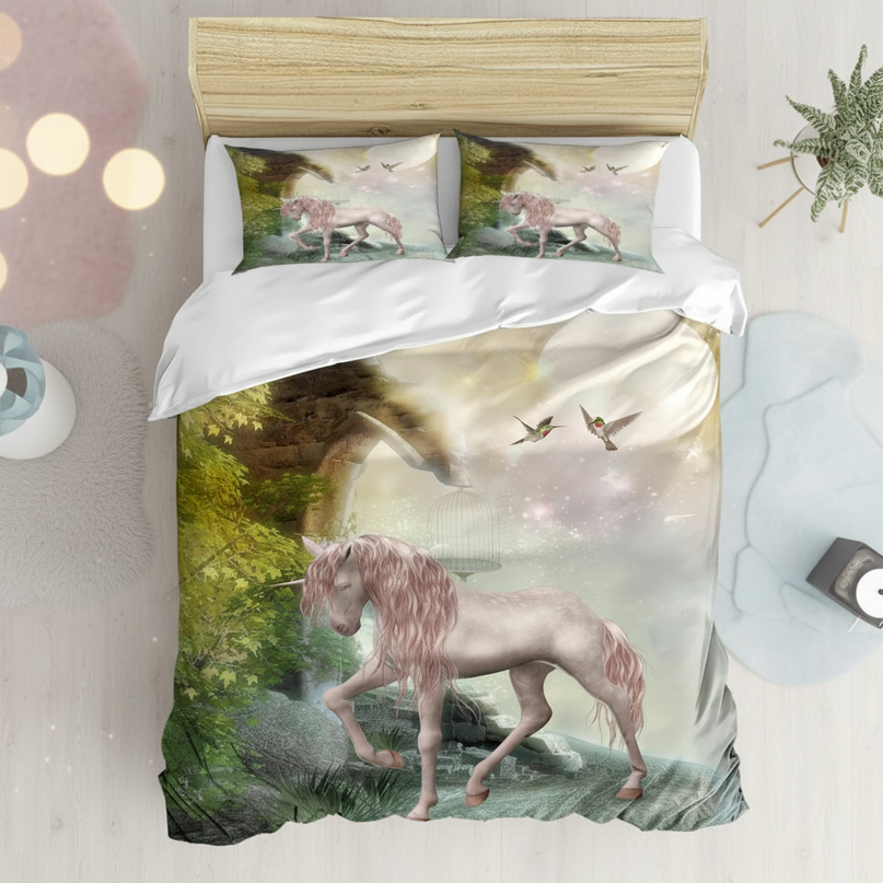 enchanted forest unicorn bedding - lifestyle