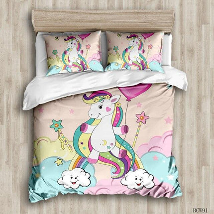 Adorable Aura Unicorn Bed Set