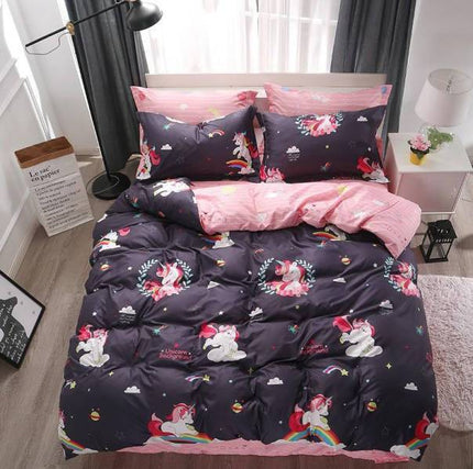 Pink Kawaii Unicorn Bed Set